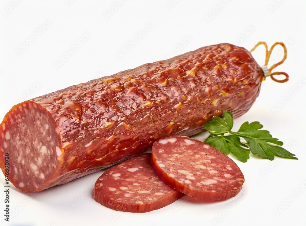 Salami Isolated On White Background Salami Isolated On White Background