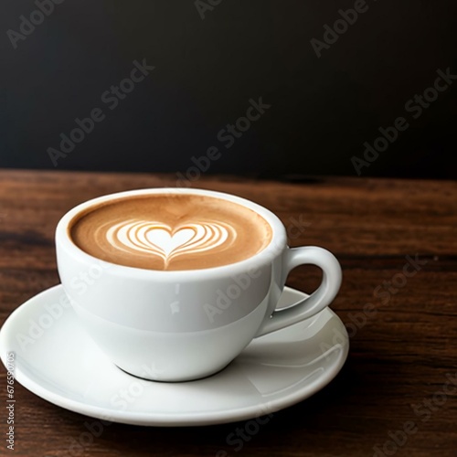 Espresso concentrated shot on a cafe background