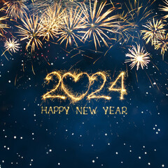 Greeting card Happy New Year 2024