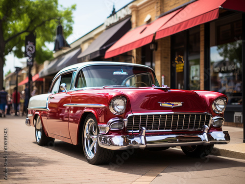 Patriotic Classic Car Show in Small Town © Dawid