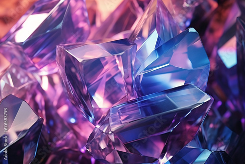 3D Render of Iridescent Crystal Background