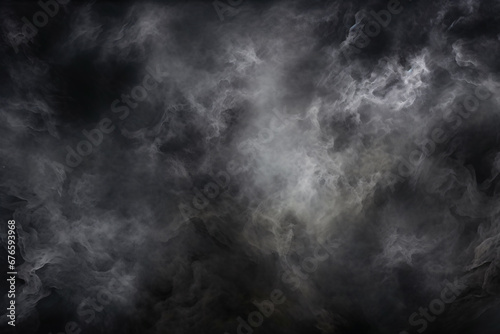 Black smoke background texture for horror theme design photo