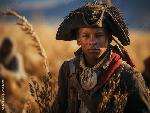 Actor as Revolutionary War Soldier in Evening Light