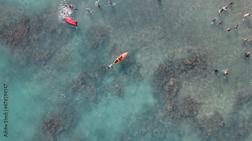 kayac aerial view in caribeean beach photo