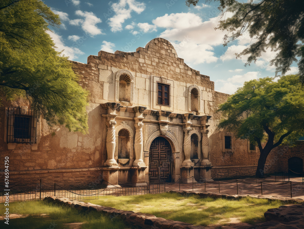 Fototapeta premium Photorealistic Capture of The Alamo in Texas