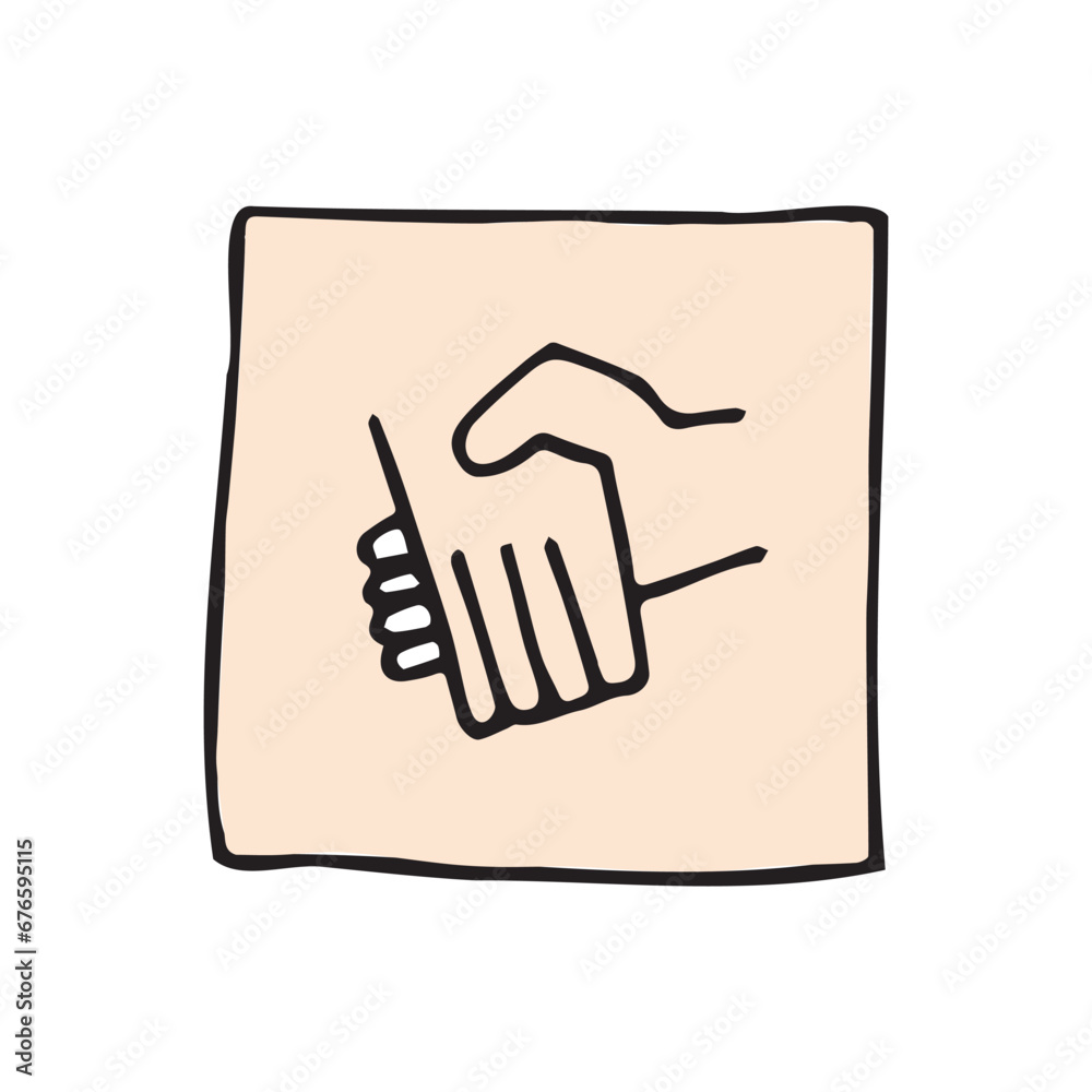 Obraz premium contract. arm. staff. vector. on a white background. doodle.