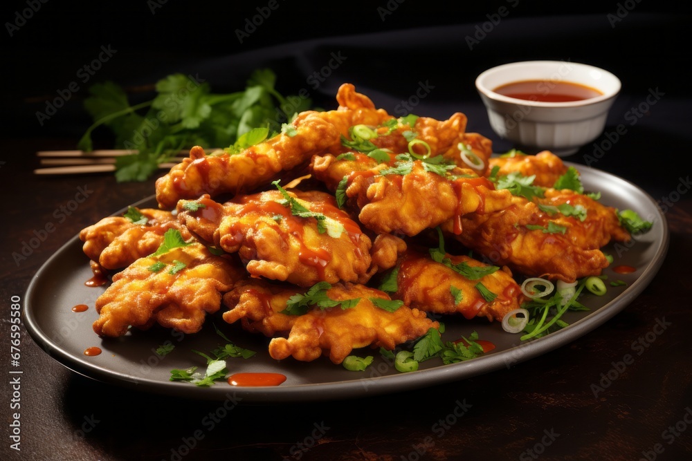 Indian Chicken Pakora Traditional Punjabi Food