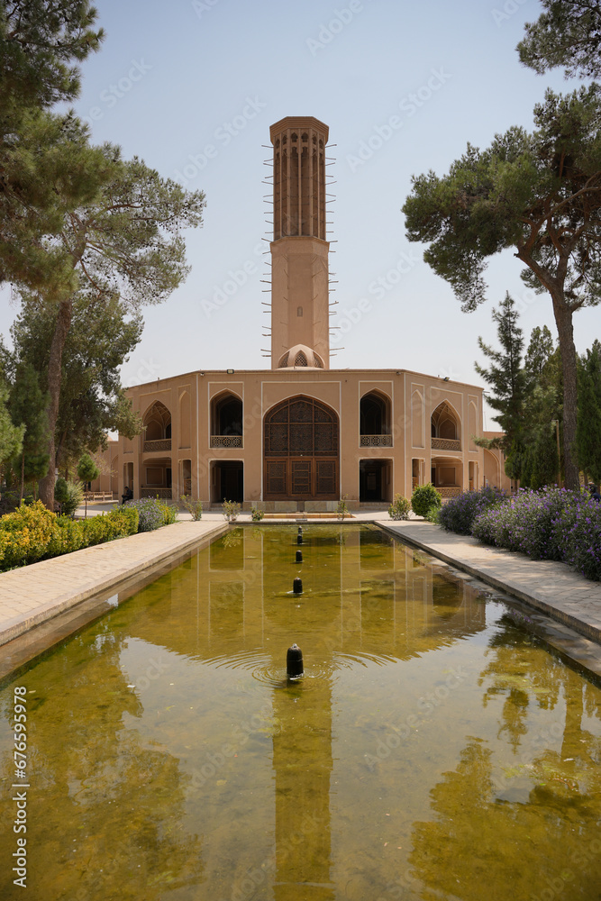 Iranian architecture of Dowlat Abad Garden in Yazd city.