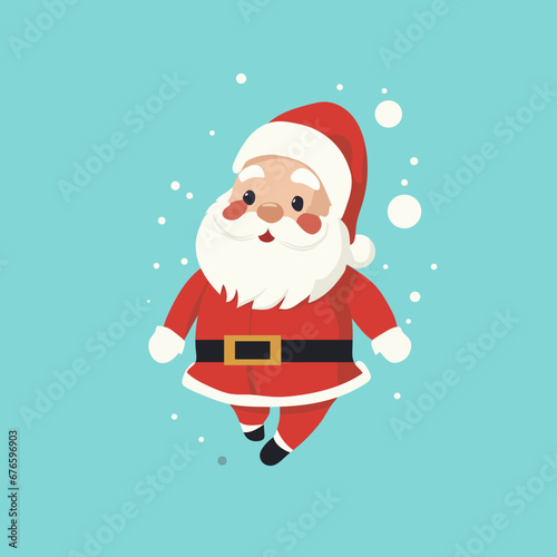 christmas santa claus flat vector style
