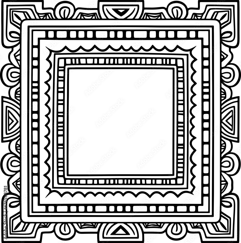 Brazilian indigenous frame drawing Brazilian indigenous frame drawing