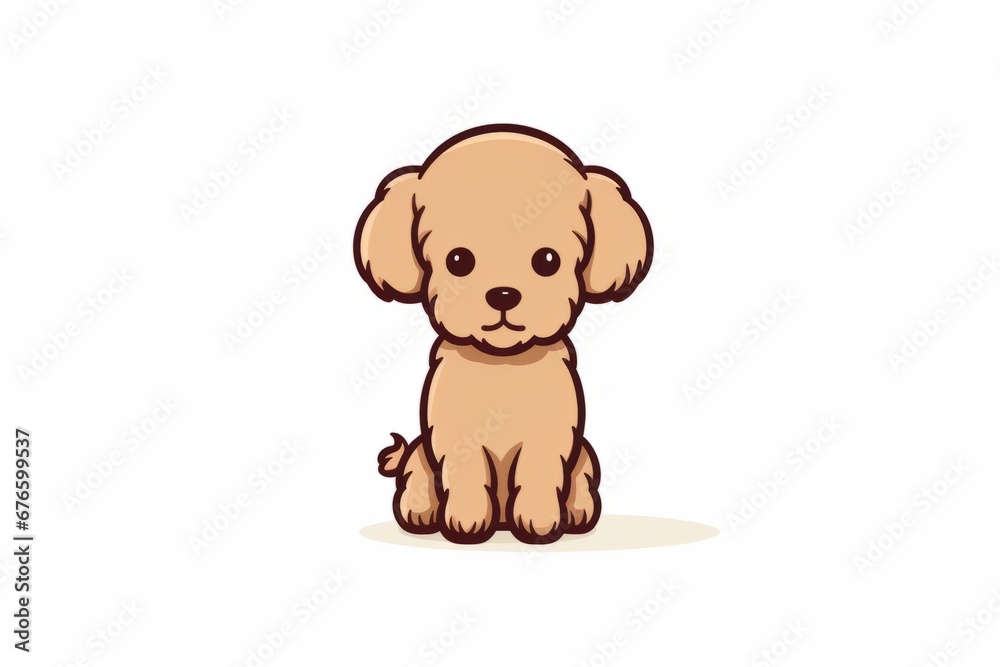 brown Poodle Illustration on white background brown Poodle Illustration on white background