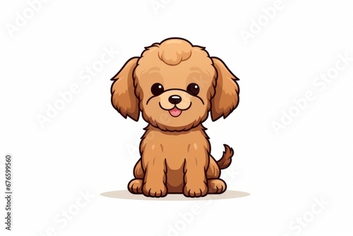 brown Poodle Illustration on white background