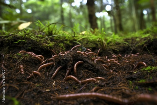 Rainforest ground poses challenges to earthworms and other worms. Generative AI