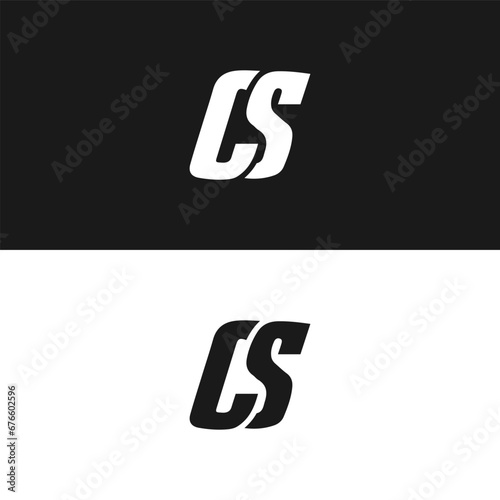 CS logo. C S design. White CS letter. CS, C S letter logo design. Initial letter CS linked circle uppercase monogram logo.
