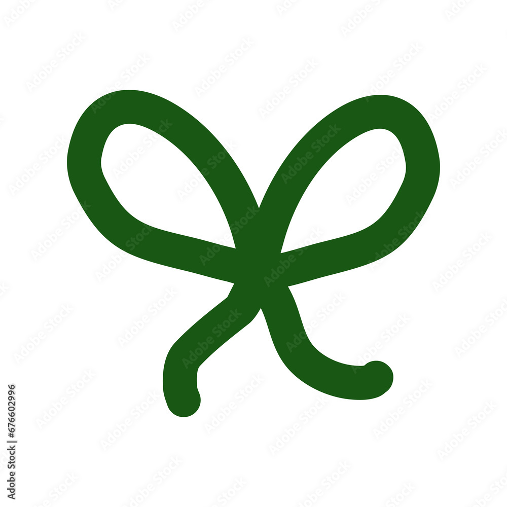 Simple green gift bow on white background, vector Simple green gift bow on white background, vector
