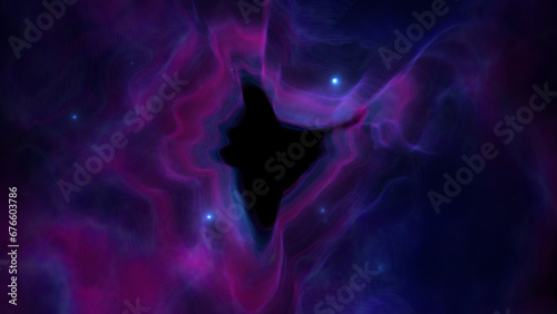 Abstract Fantasy Blue Purple Shine India Simple Map Shape Tunnel Space Nebula Clouds With Light Stars Background