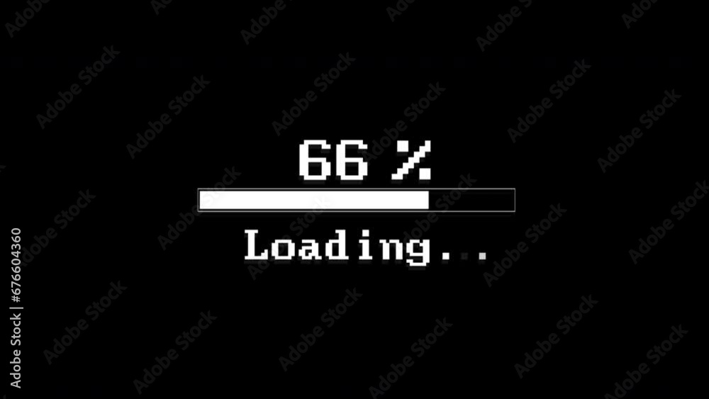 Loading Bar and 2024 New Year Text Animation, on Alpha Channel, Loop
