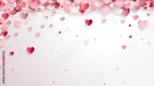 valentine background love heart Illustration Valentine.pink.Generative AI