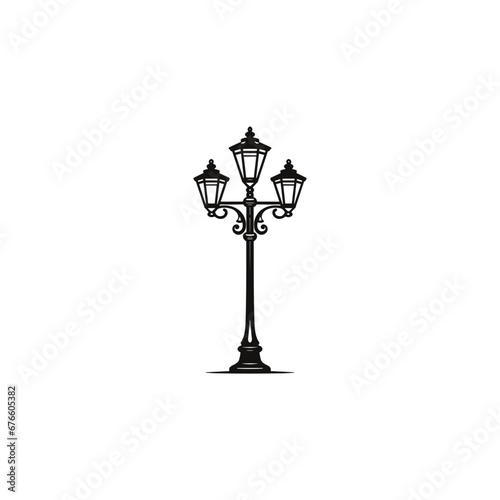 Garden lamp logo vector illustration design