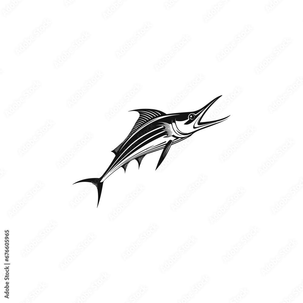 Marlin Fish Logo Template. Unique and Fresh marlin fish jumping Marlin Fish Logo Template. Unique and Fresh marlin fish jumping