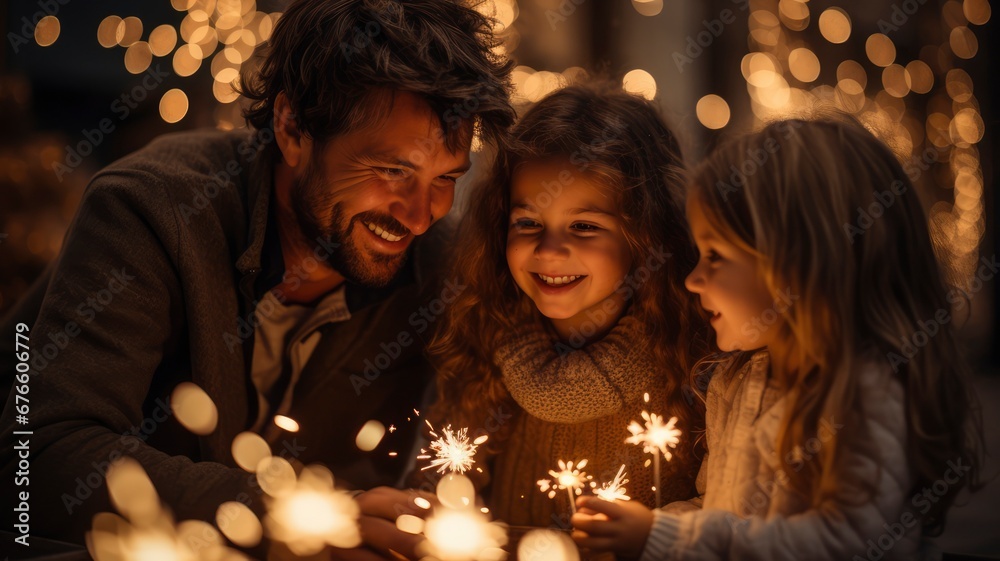 Holiday lights , family enyoing the lights Holiday lights , family enyoing the lights