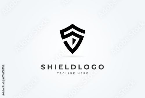 Initial S Shield Logo. letter S forming shield. usable for security. technology and company logos. vector illustration