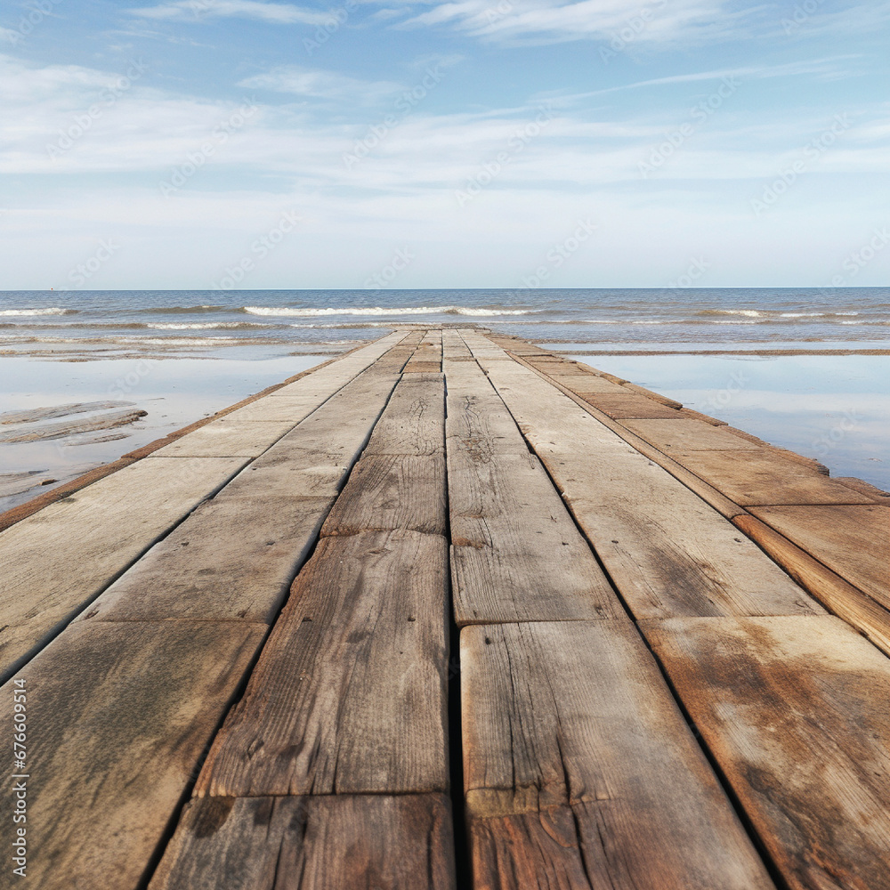 Wooden walkway to the sea 01
