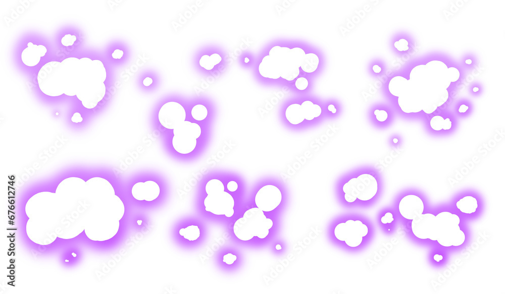 Paint splatter pattern with purple glow