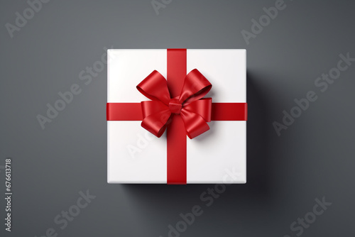 white gift box with ribbon background, Christmas's gift box, new year gift box 
