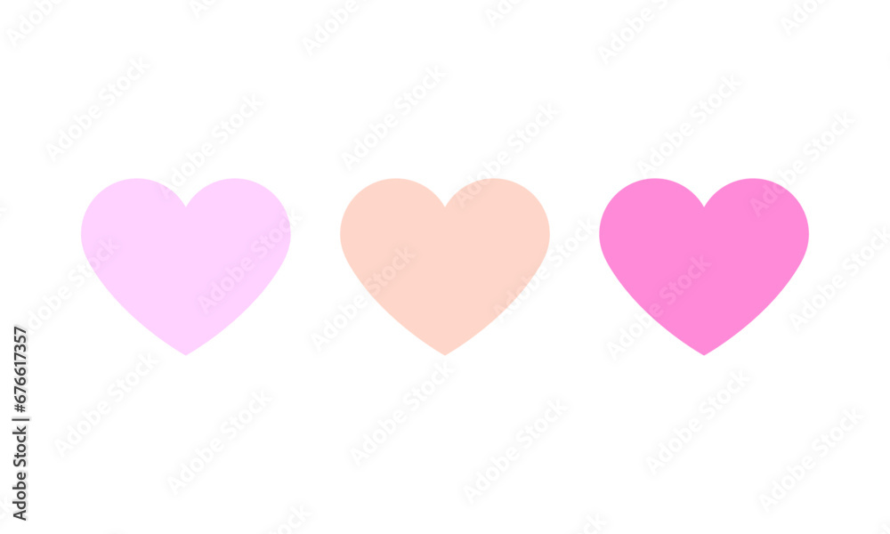 Vector heart icon color variations. heart symbol for your design