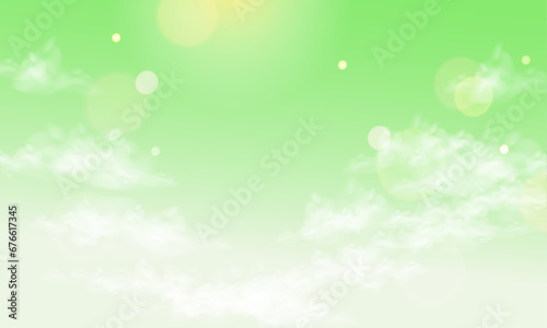 Vector green pastel color blurred background blank template