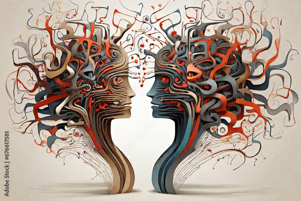 Explore the complexities of the mind with this abstract image capturing ...