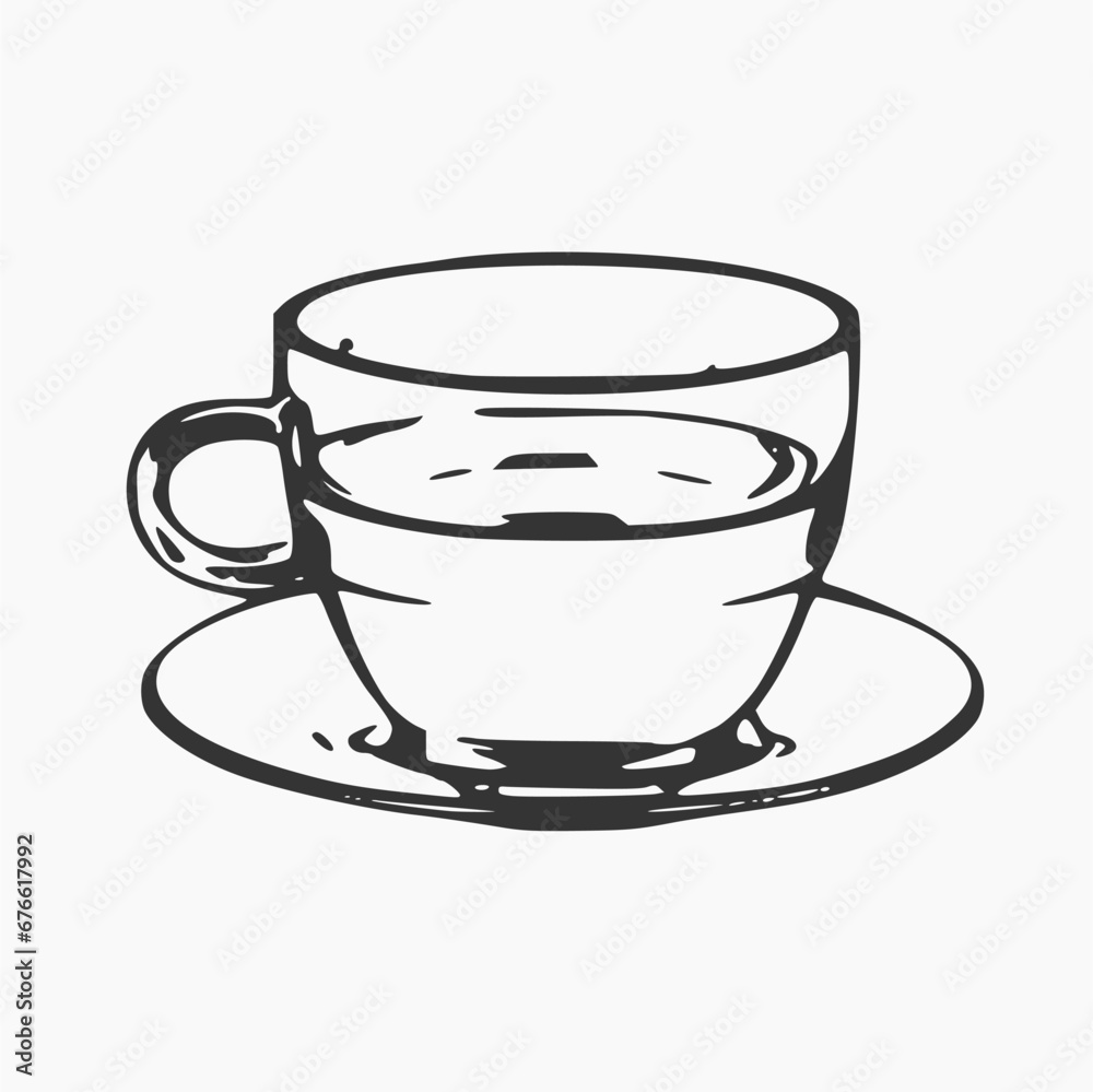 hand drawn coffee cup vector