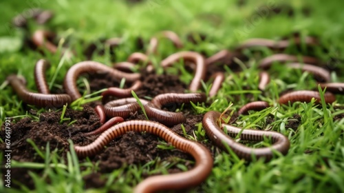 earthworms on wet soil,wallpaper background,eathworms farming  photo