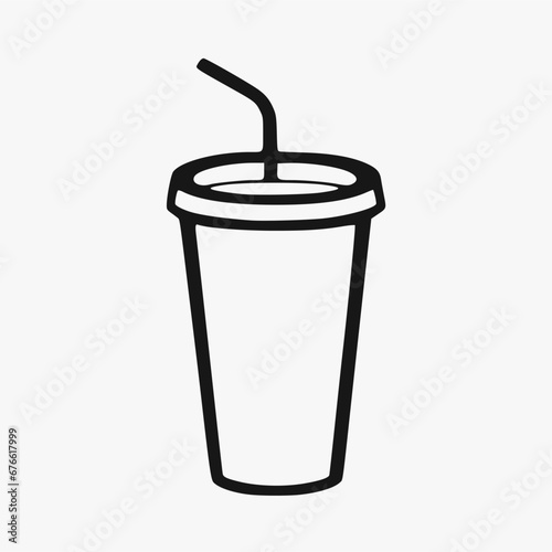 paper cup with straw