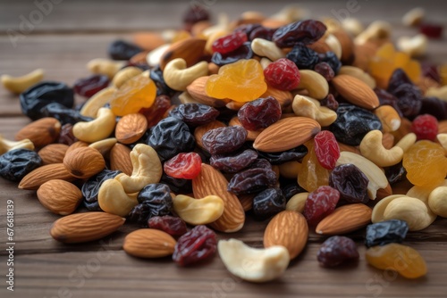 mixed nuts and raisins,healthy snack concept