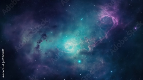 Universe galaxy wallpaper background,Universe galaxy in blue teal and purple tones © SaraY Studio 