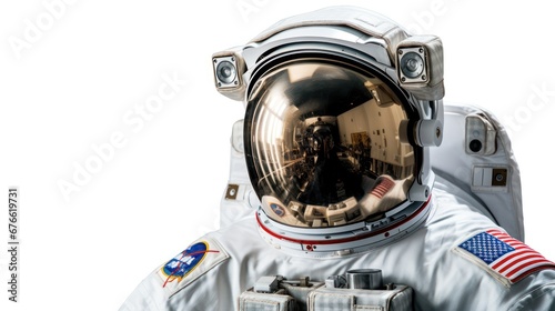 A Portrait of an astronaut on a white isolated background. PNG