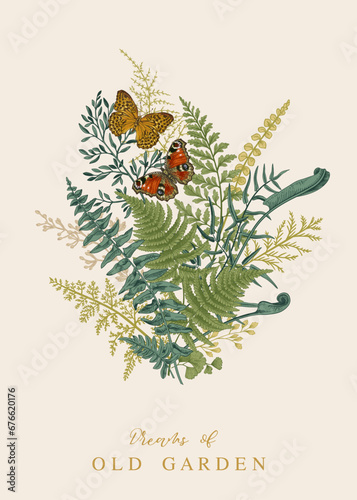 Invitation card with butterflies