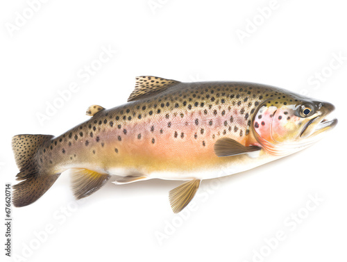 Trout isolated on white background..