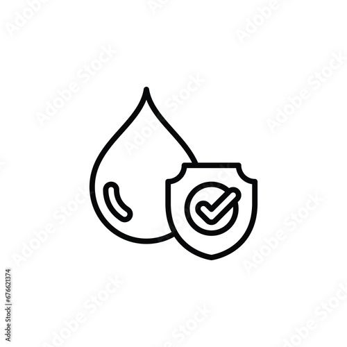 Clean drinkable water, water approved outline icon. Vector illustration. The isolated icon suits the web, infographics, interfaces, and apps.