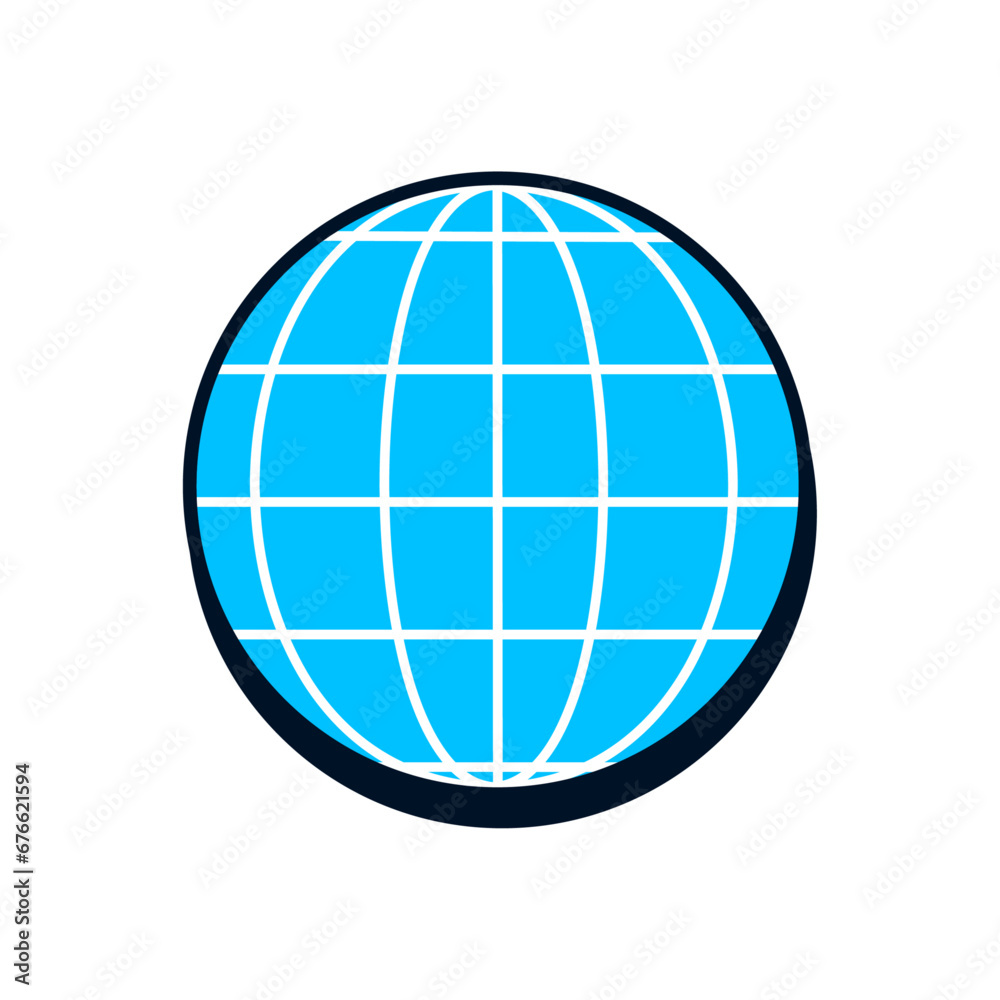 Vector basic internet globe grid flat vector Vector basic internet globe grid flat vector