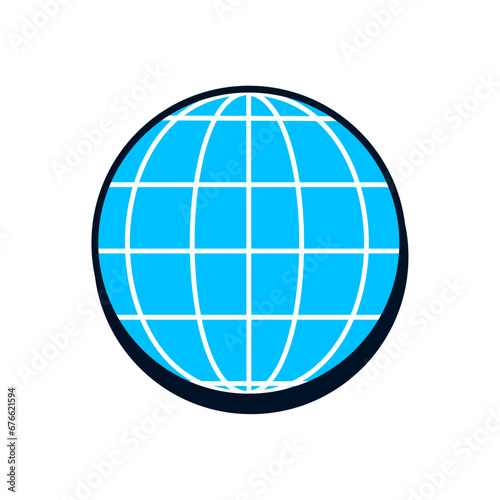 Vector basic internet globe grid flat vector