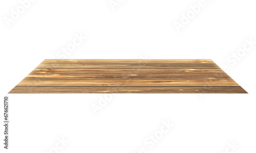 Vector empty wooden table top isolated on white background, used for display or montage your product