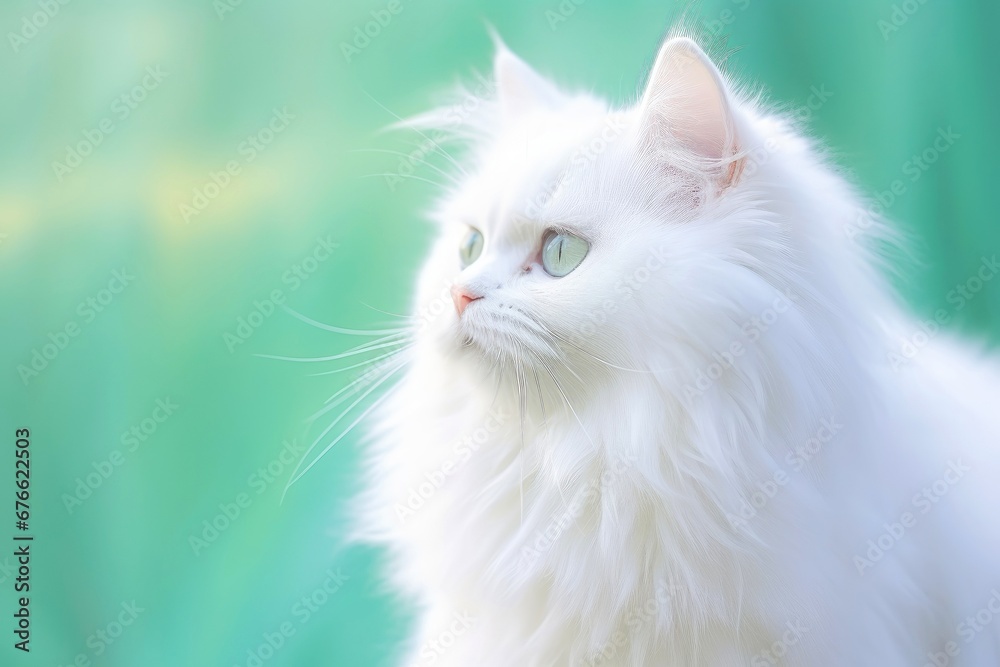 Close-up of cute cat gazing at something with beautiful bokeh background