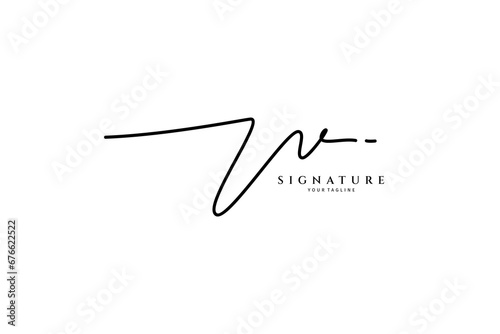 Vv initial signature logo. Handwriting logo template vector