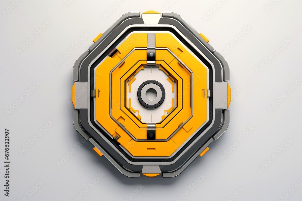 Fototapeta premium Abstract technology digital keyhole ,high tech multicolor button