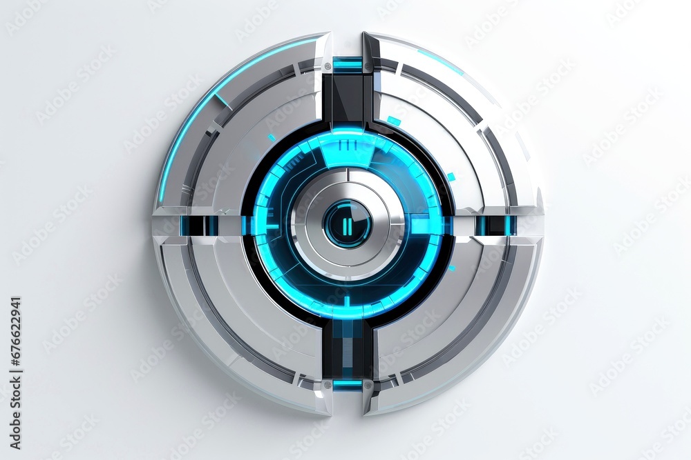 Abstract technology digital keyhole ,high tech multicolor button