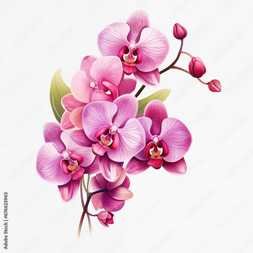 Obraz premium orchid isolated on white background. Generative AI