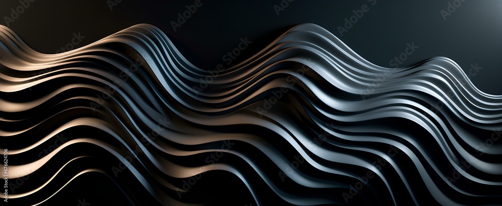 Dark backdrop with undulating patterns. shiny finish with vibrant highlights. graphic design for banner and background. generative AI Dark backdrop with undulating patterns. shiny finish with vibrant highlights. graphic design for banner and background. generative AI